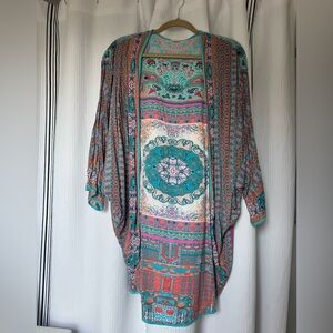 Mahila Colorful Bohemian Kimono Cardigan